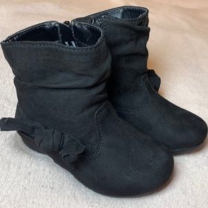 Wonder Nation Black Bow Slouch Boot Toddler Girls Size 6